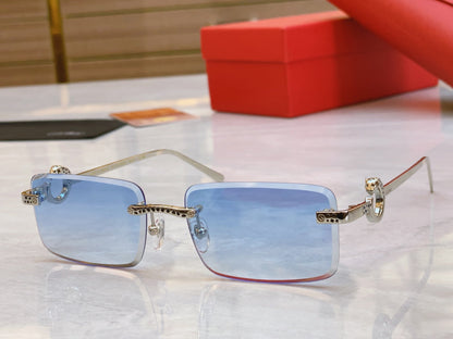 High end golden leopard carved decorative sunglasses