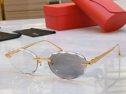 High end minimalist wave cut color changing sunglasses