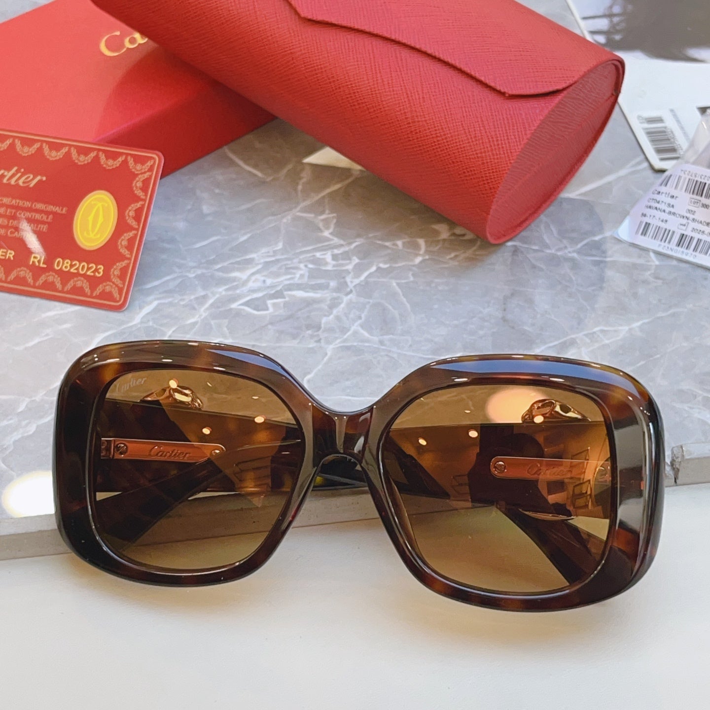 High end leopard print large frame sunglasses