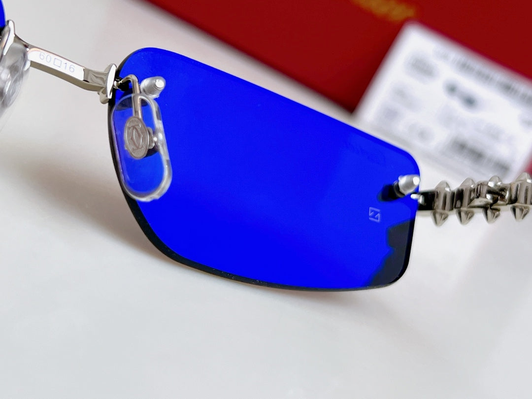High-end inner electroplated blue film sunglasses