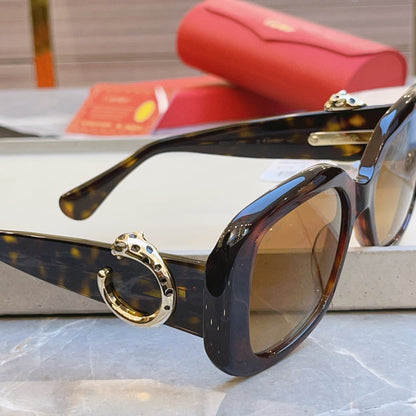 High end leopard print large frame sunglasses