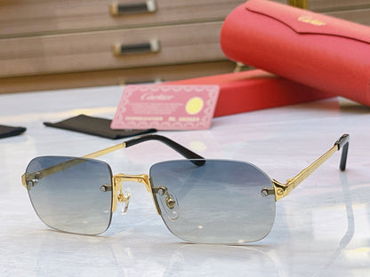 High end classic frameless design sunglasses