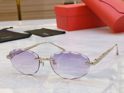 High end minimalist wave cut sunglasses