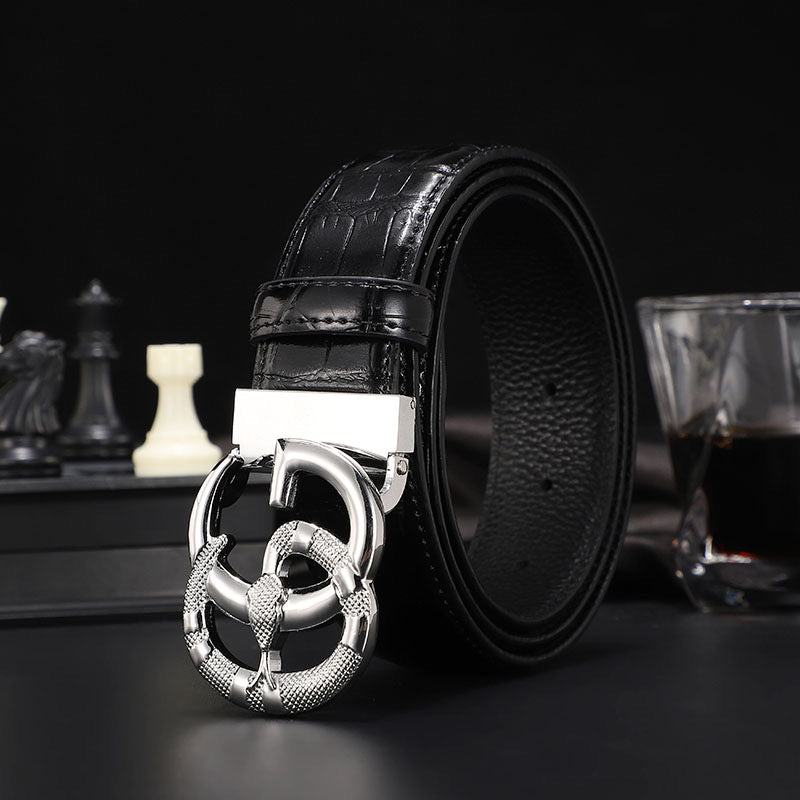 3 Colors printed letter leather belt