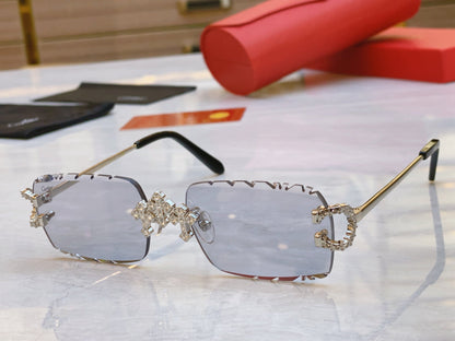 High end diamond precision cut sunglasses