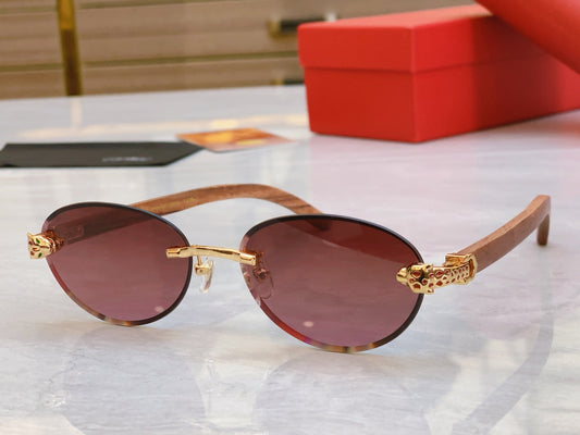 Unique precision cutting high-end leopard sunglasses