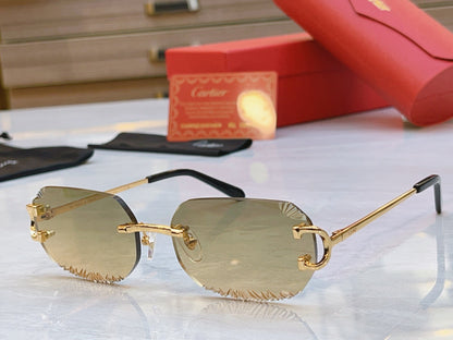 High end classic precision cut quadrilateral sunglasses