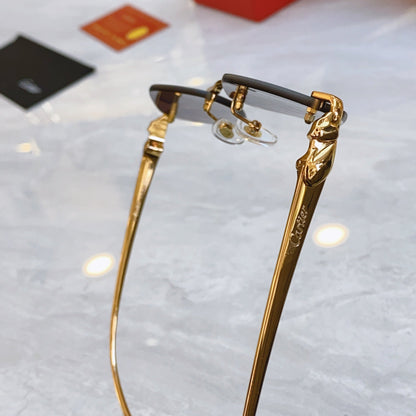 Oblique quadrilateral frameless design high-end sunglasses