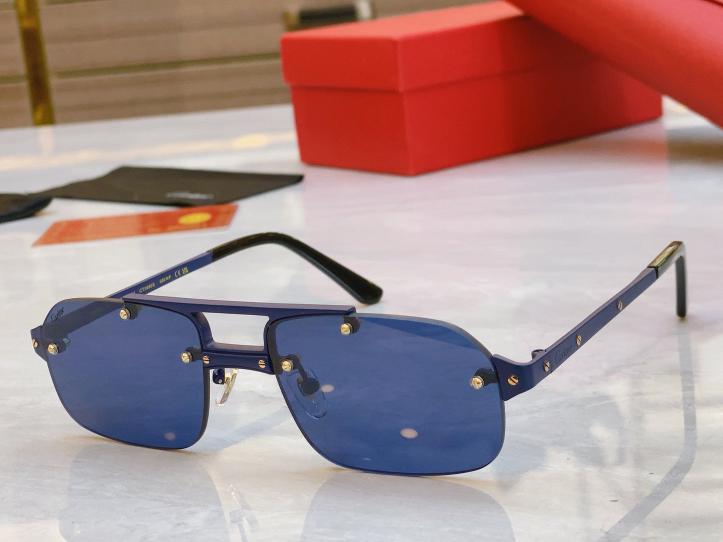 High end metal double bracket sunglasses