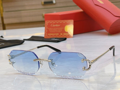 High end classic precision cut quadrilateral sunglasses