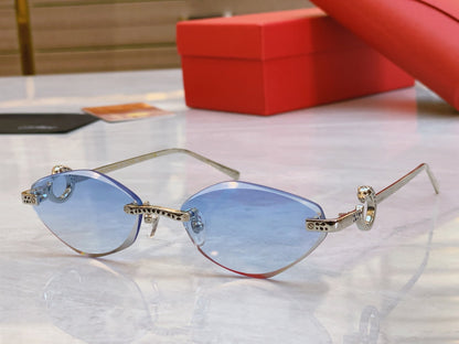 High end leopard creative cat eye cutting sunglasses