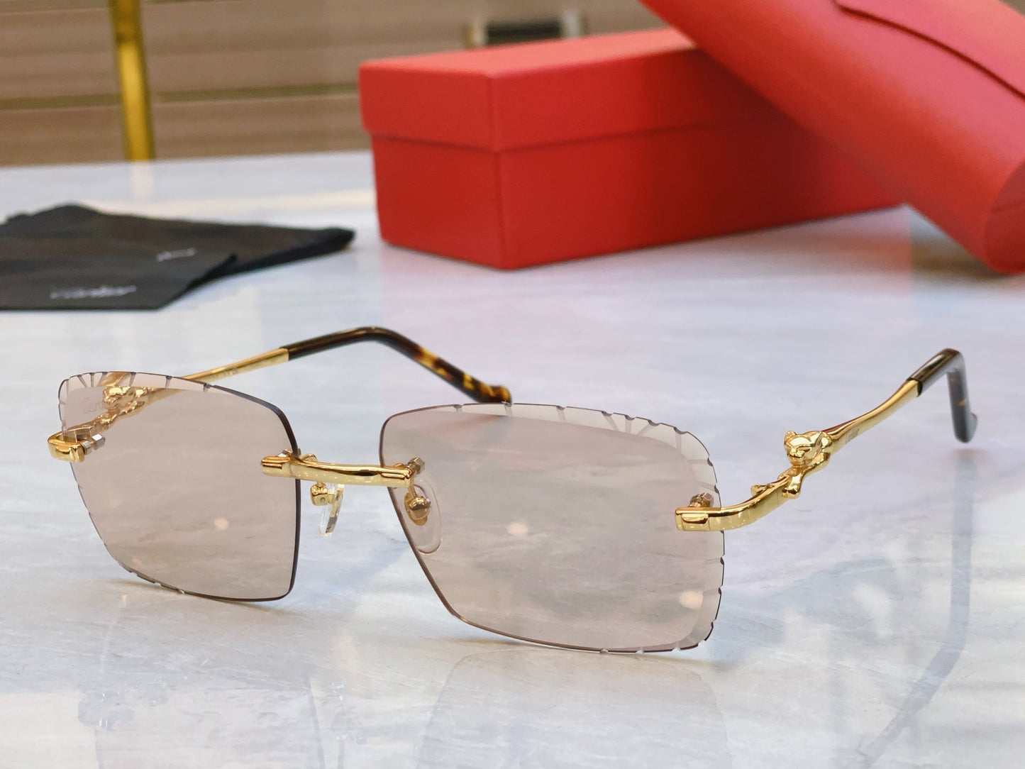 Precision cutting classic leopard high-end sunglasses