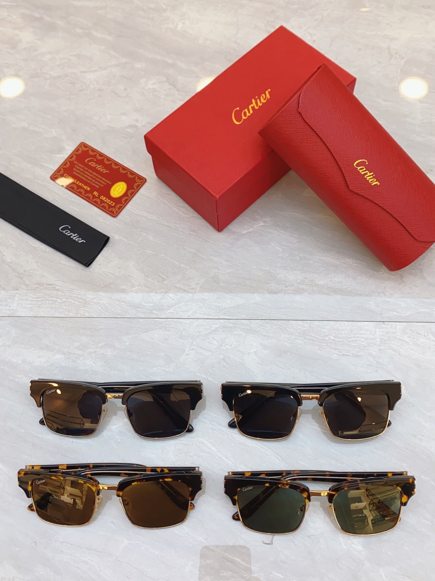 High end half frame design leopard print sunglasses