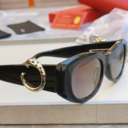 High end leopard print large frame sunglasses