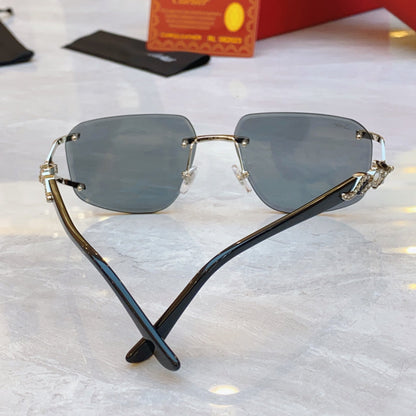 High end classic Diamond Leopard frameless sunglasses