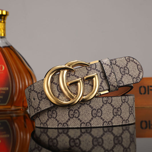 3 Colors printed letter leather belt