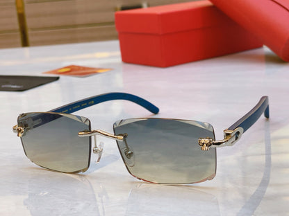 High end leopard head creative cutting lens sunglasses