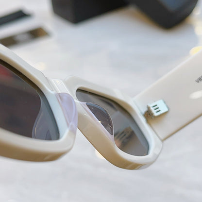 High end classic rectangular frame sunglasses