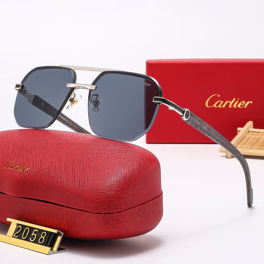 Wooden leg aviator multi-color sunglasses 2058