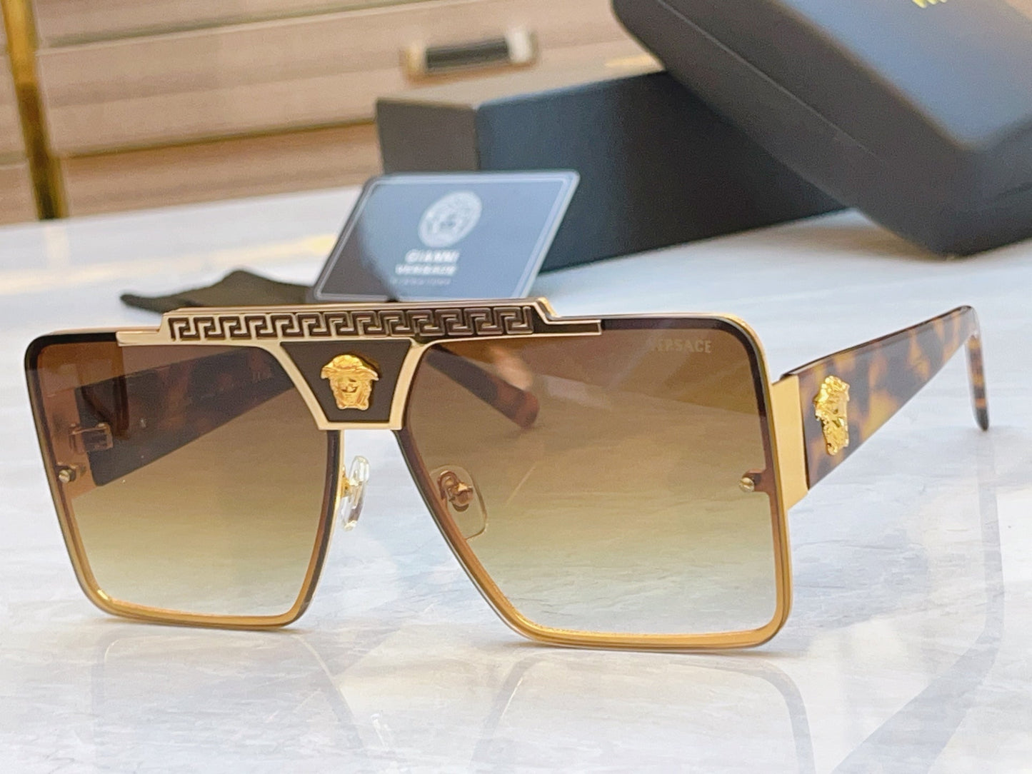 High end large box design sunglasses