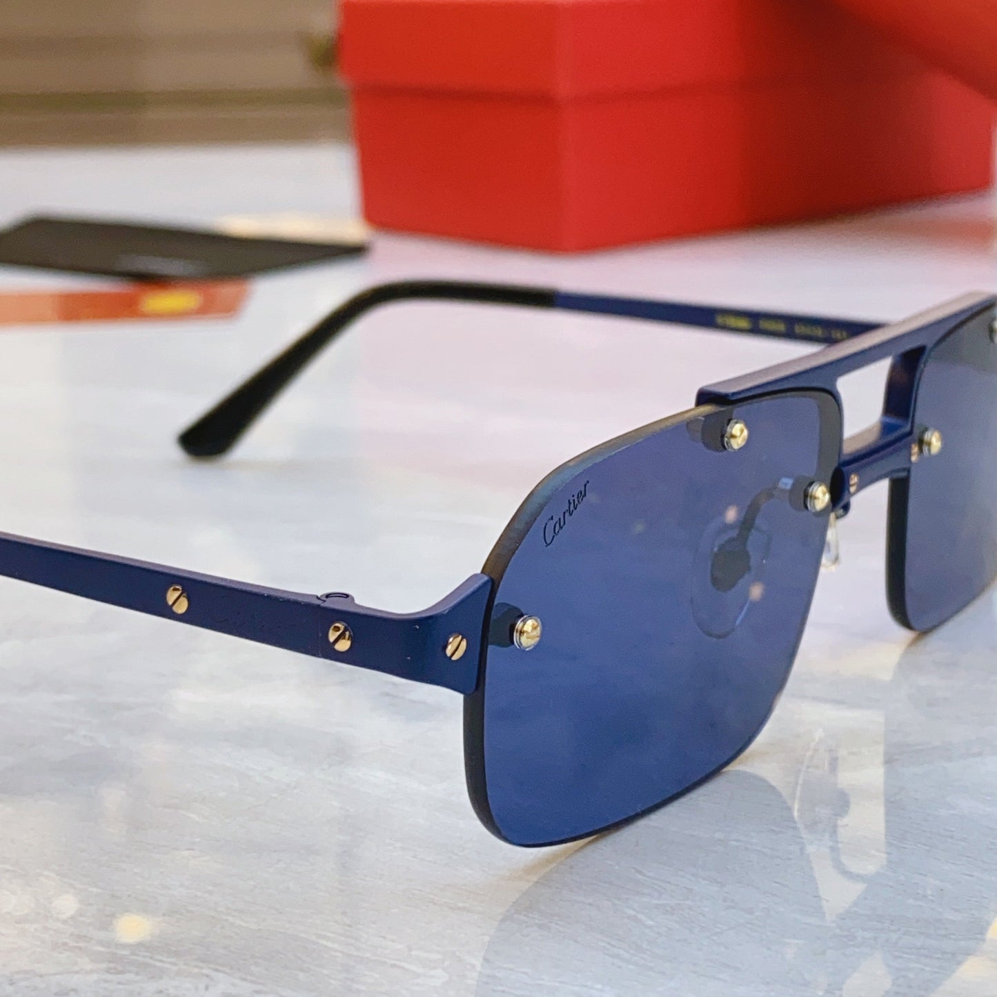 High end metal double bracket sunglasses