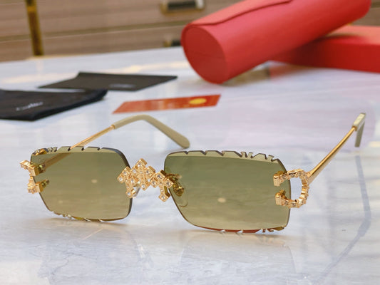 High end diamond precision cut sunglasses