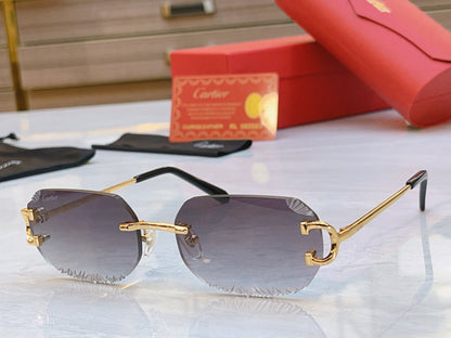 High end classic precision cut quadrilateral sunglasses