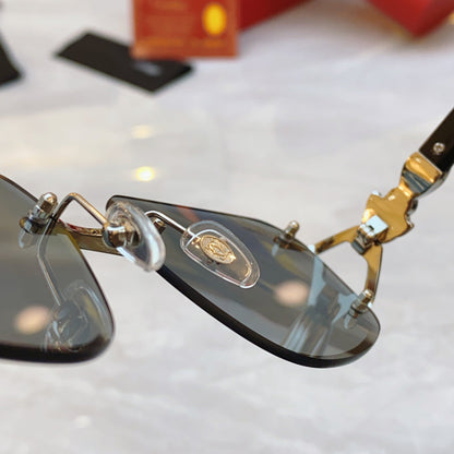 High end classic Diamond Leopard frameless sunglasses