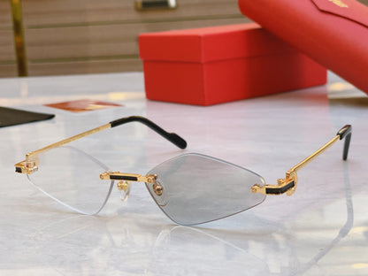 High end color change creativity Irregular slicing sunglasses