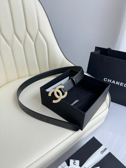 Italian leather buckle belt, width 3.0cm