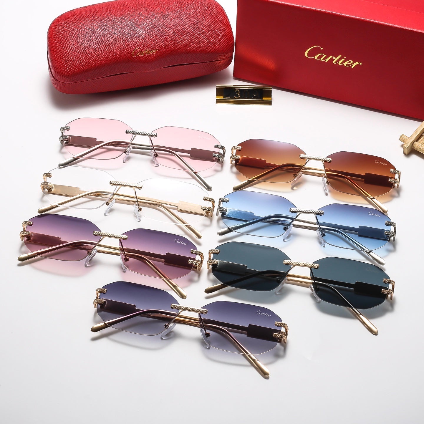Oval metal sunglasses 2309