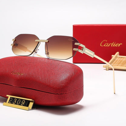 Oval metal sunglasses 2309