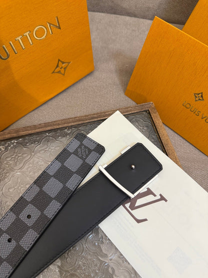 Leather embossed floral black belt 3.5cm