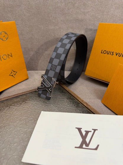 Leather embossed floral black belt 3.5cm