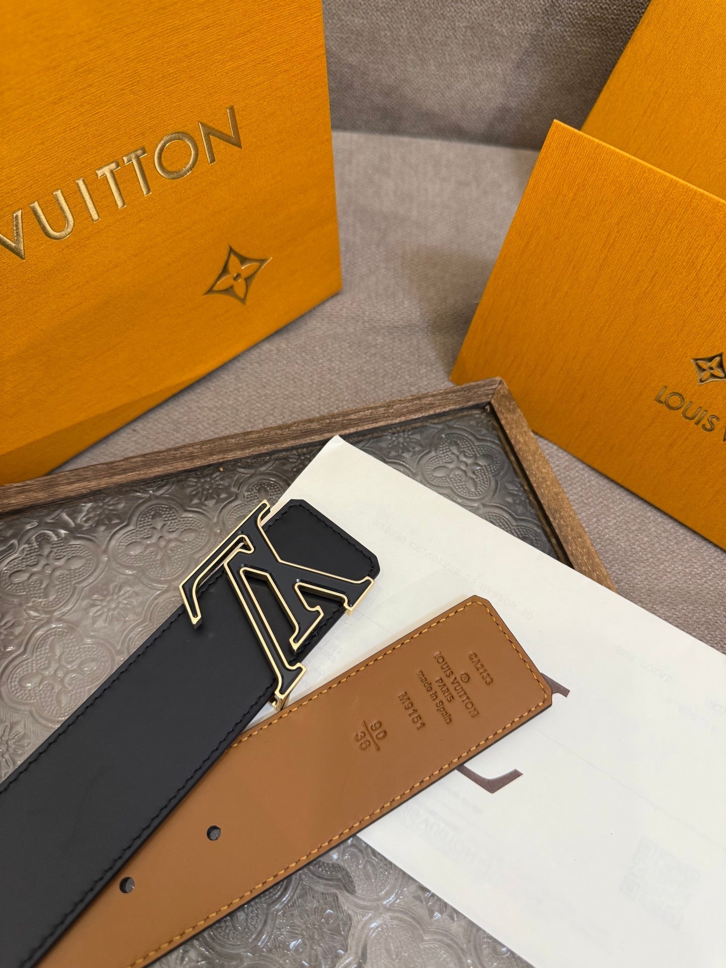 Double-sided cowhide leather belt 4cm