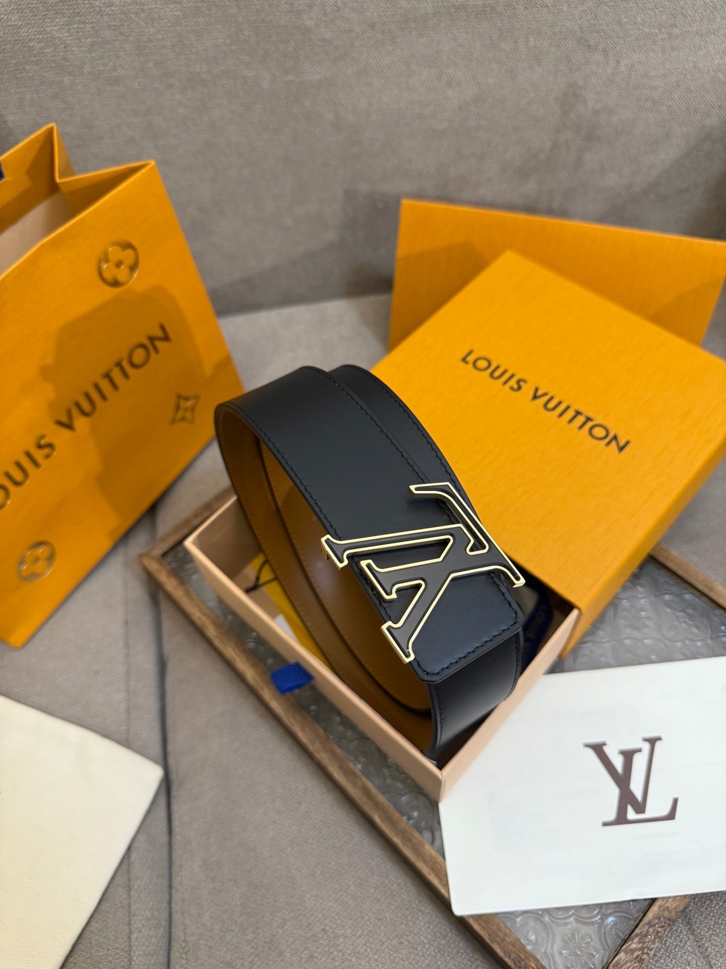 Double-sided cowhide leather belt 4cm