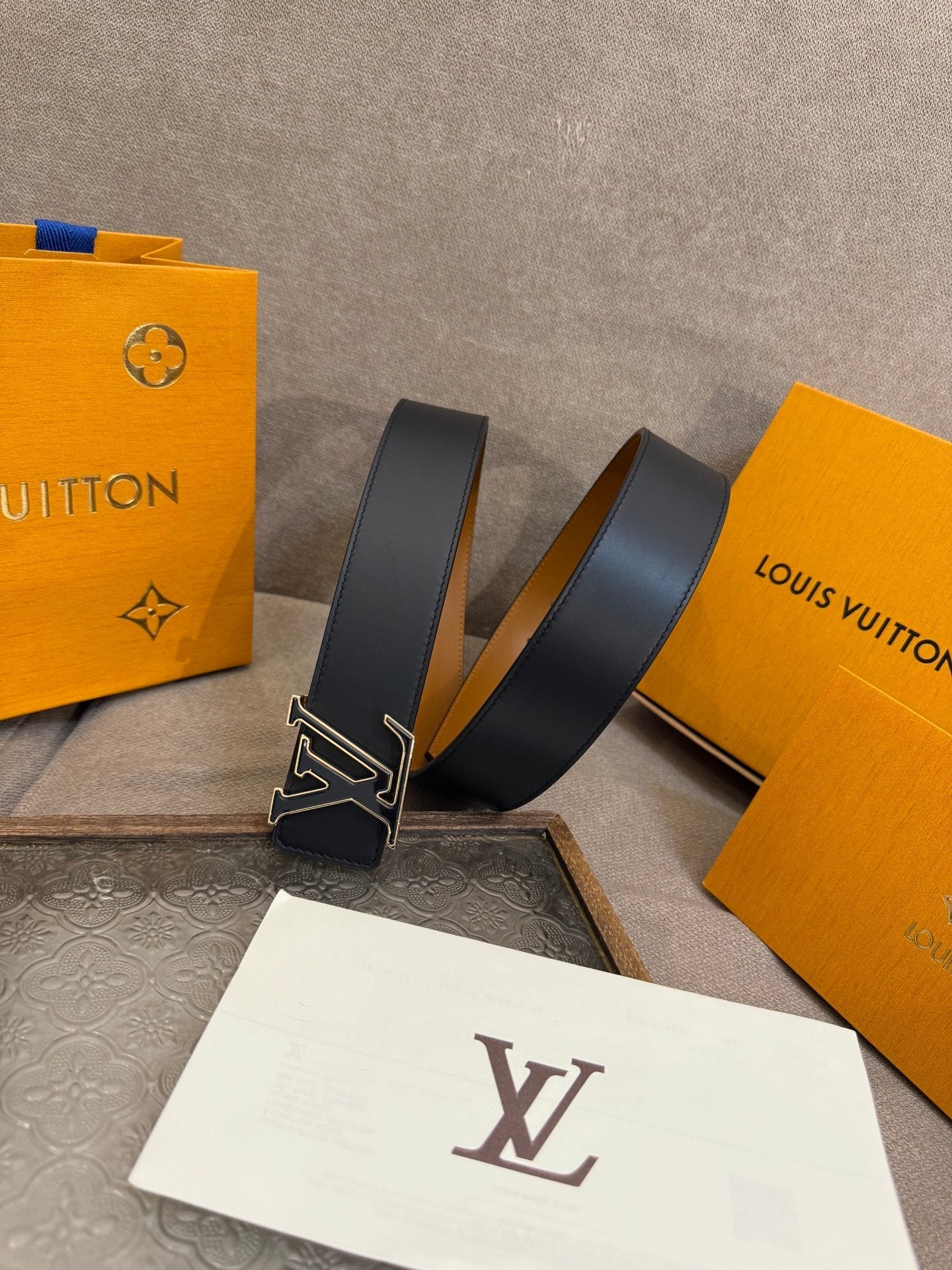 Double-sided cowhide leather belt 4cm