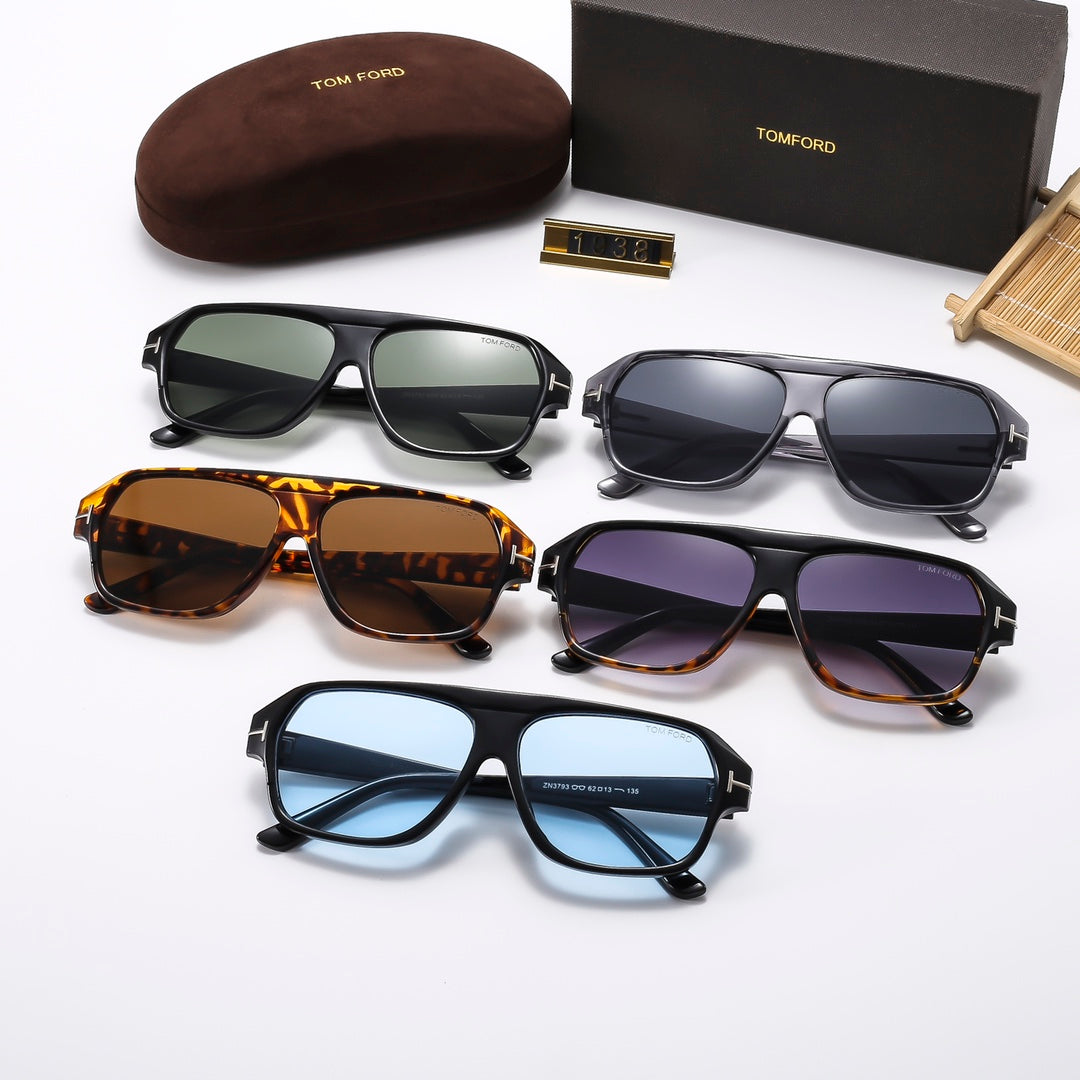 5 Colors Fashion Square-Framed Sunglasses—1938