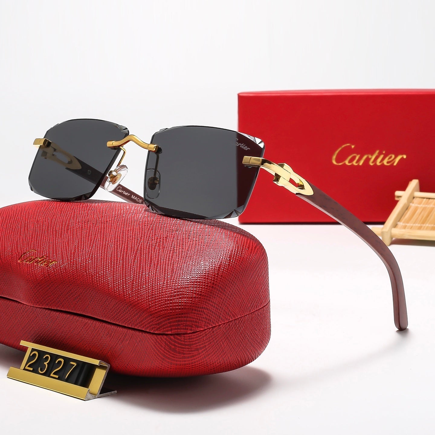 6 Colors Cool Fashion Diamond-patterned Square-framed Sunglasses 2327