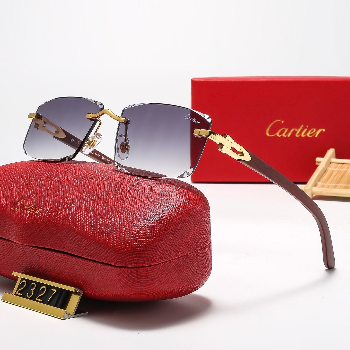 6 Colors Cool Fashion Diamond-patterned Square-framed Sunglasses 2327