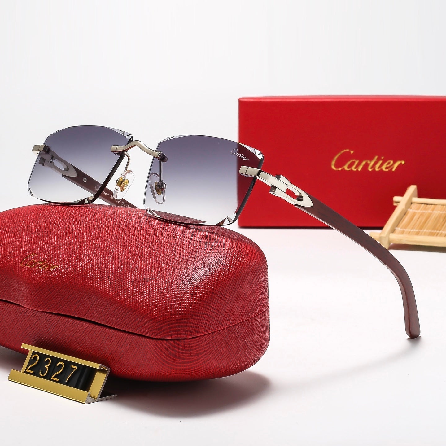 6 Colors Cool Fashion Diamond-patterned Square-framed Sunglasses 2327