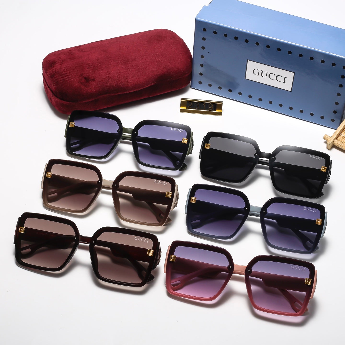6 Colors Fashion Square-framed Sunglasses—2319
