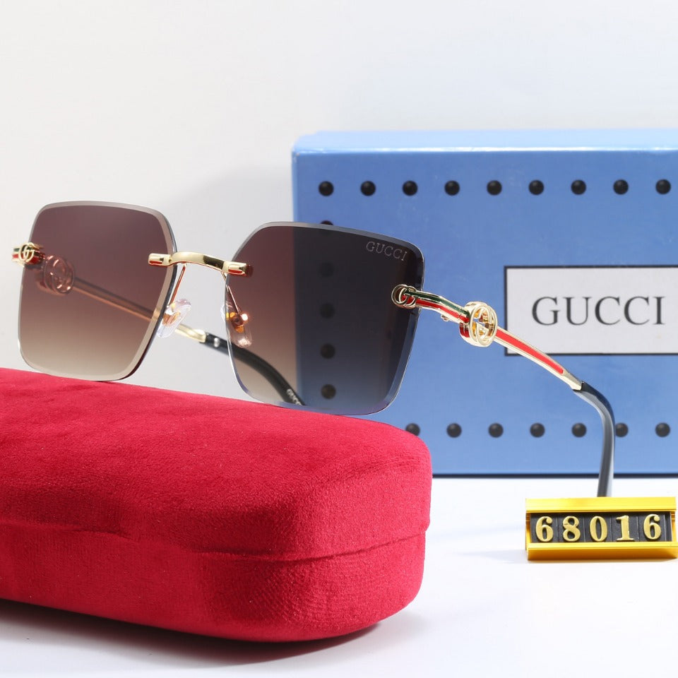 Metal Stripe Frame Sunglasses 68016