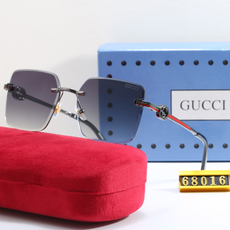 Metal Stripe Frame Sunglasses 68016