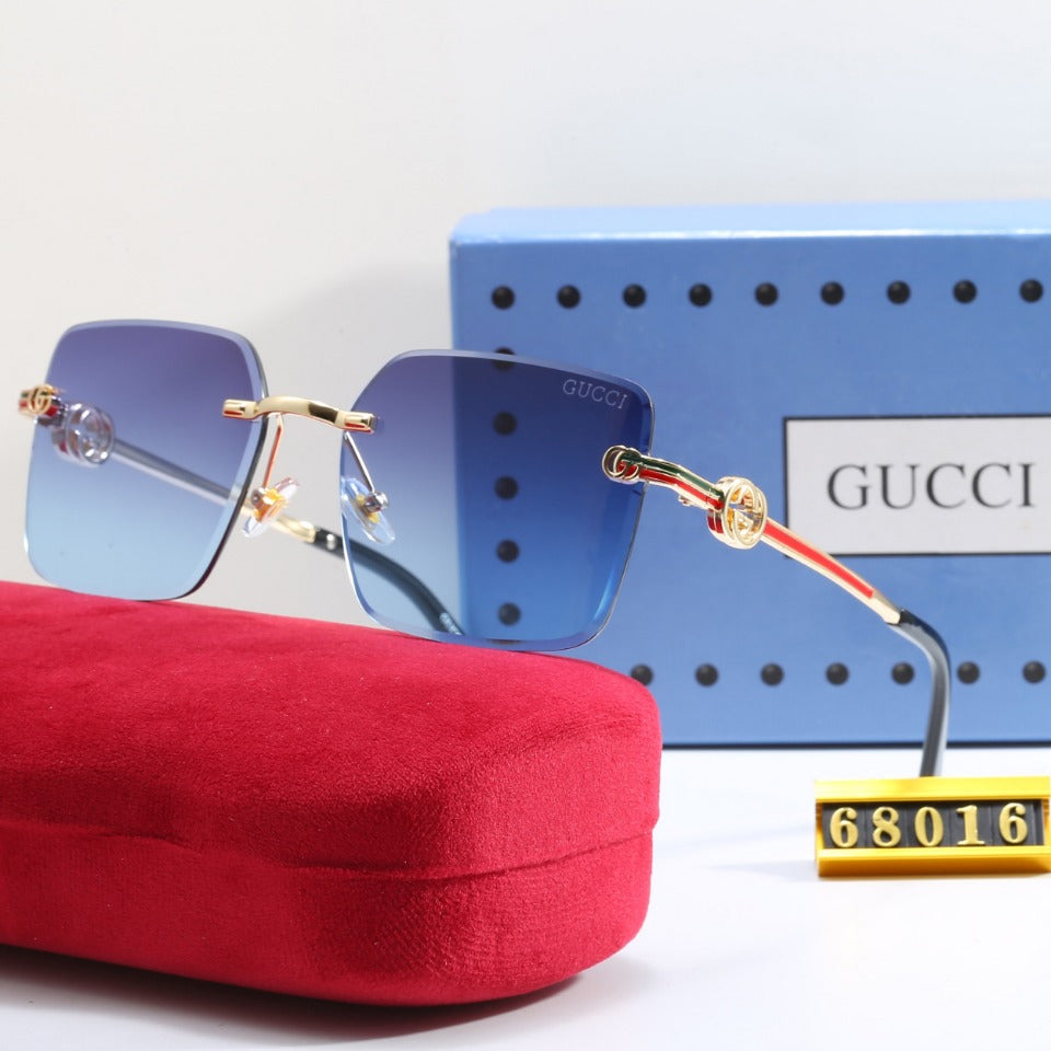 Metal Stripe Frame Sunglasses 68016