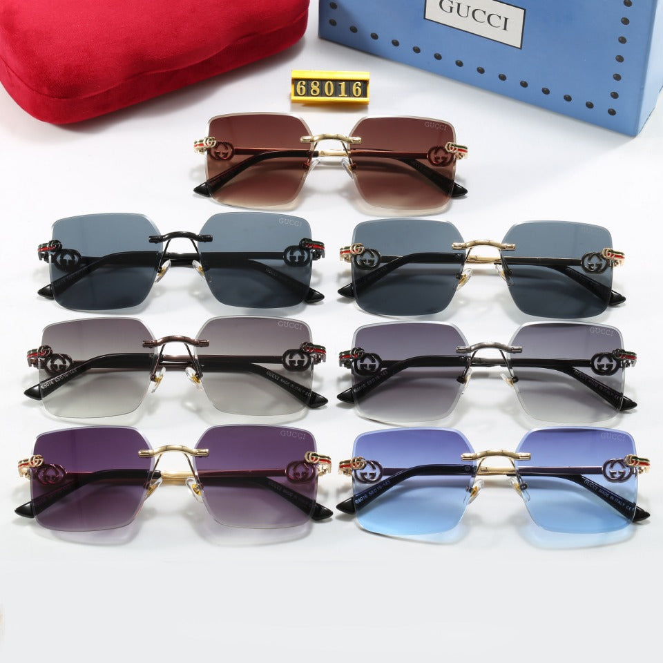 Metal Stripe Frame Sunglasses 68016
